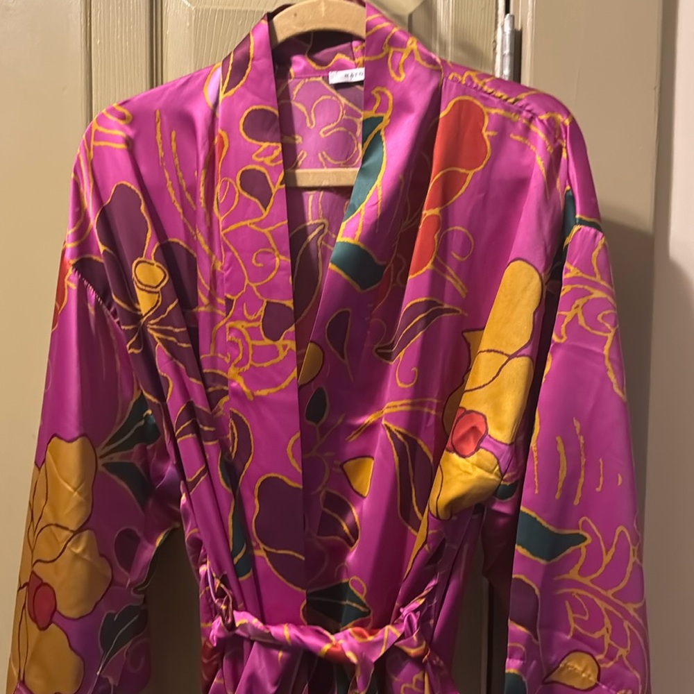 Silky robe